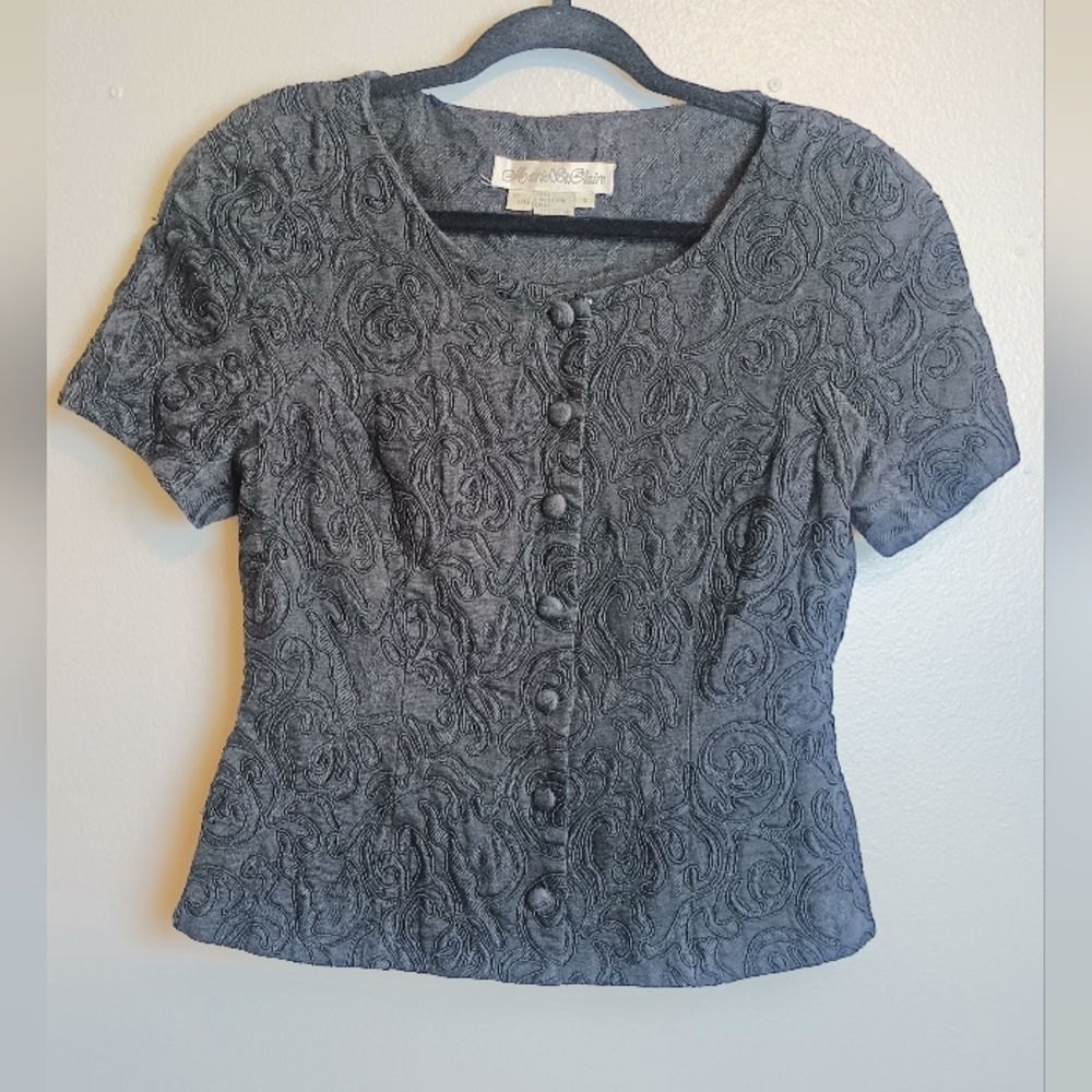 Vintage Marie St. Claire Linen Blouse Size 8